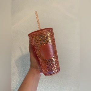 NWT Rose Gold Jeweled Grande Starbucks Tumbler